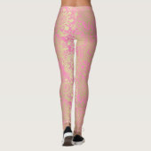 Light Pink and Gold Mandala Pattern Leggings (Achterkant)