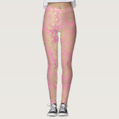 Light Pink and Gold Mandala Pattern Leggings (Voorkant)