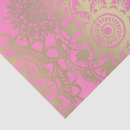 Light Pink and Gold Mandala Pattern Tissuepapier (Detail)