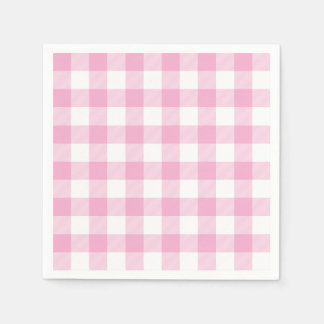 Light Pink and White Buffalo Plaid Gingham Servet