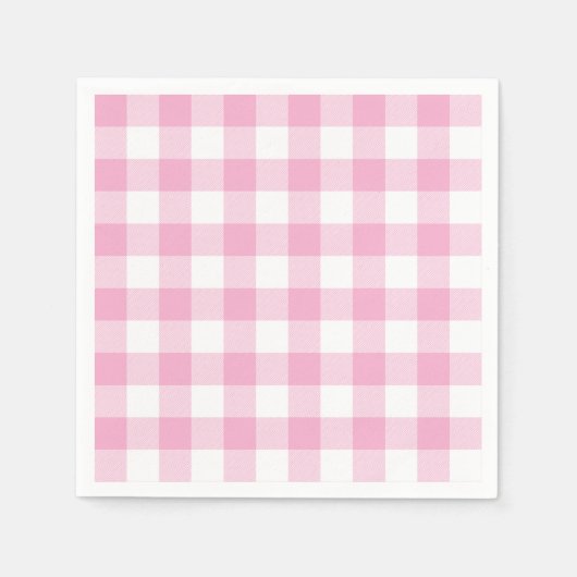 Light Pink and White Buffalo Plaid Gingham Servet (Voorkant)