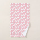 Light Pink And White Bunny Pattern Cute Easter Bad Handdoek (Handdoek)