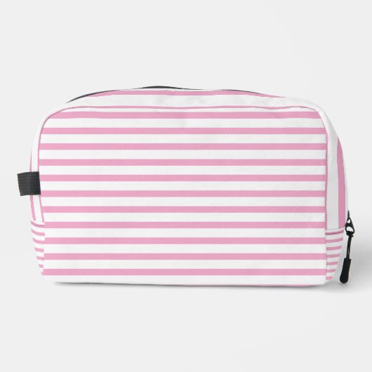 Light Pink and White Striped Toiletry Bag  Toilettasje (Voorkant)