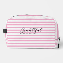 Light Pink and White Striped Toiletry Bag Toilettasje