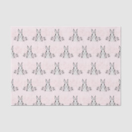 Light Pink Bunny Easter Floral Tissuepapier