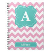 Light Pink Chevron Monogram Notitieboek (Voorkant)