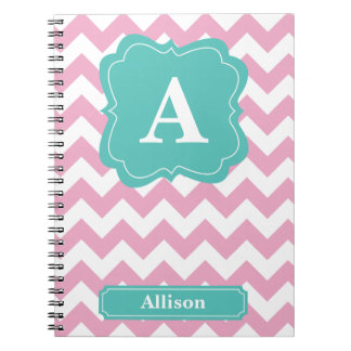 Light Pink Chevron Monogram Notitieboek