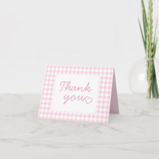 Light pink Classic design Folded Thank You Card Bedankkaart