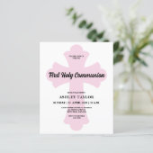 Light Pink Cross First Holy Communion Invitation (Staand voorkant)