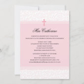 Light Pink Cross First Holy Communion Invitation Kaart (Voorkant)