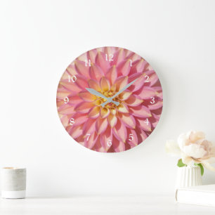 Light Pink Dahlia Floral Grote Klok