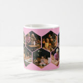 Light Pink Geometric Hexagon Photo Collage  Koffiemok (Center)