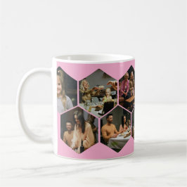 Light Pink Geometric Hexagon Photo Collage  Koffiemok