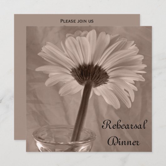 Light Pink Gerber Daisy Wedding Rehearsal Dinner Kaart (Voorkant / Achterkant)