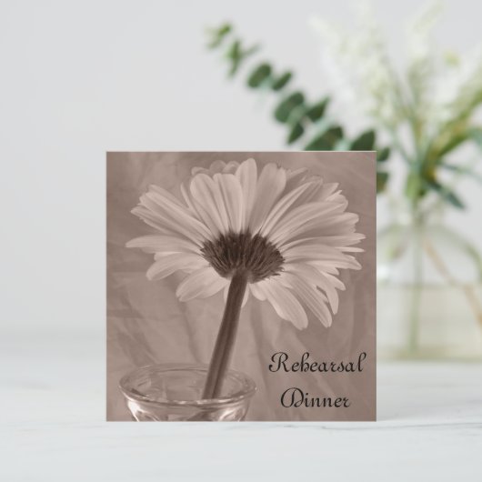 Light Pink Gerber Daisy Wedding Rehearsal Dinner Kaart (Staand voorkant)