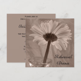 Light Pink Gerber Daisy Wedding Rehearsal Dinner Kaart