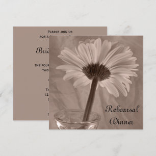 Light Pink Gerber Daisy Wedding Rehearsal Dinner Kaart