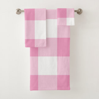 Light Pink Gingham Patroon Bad Handdoek