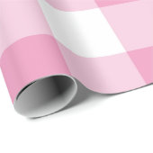 Light Pink Gingham Patroon Cadeaupapier (Rol Hoek)