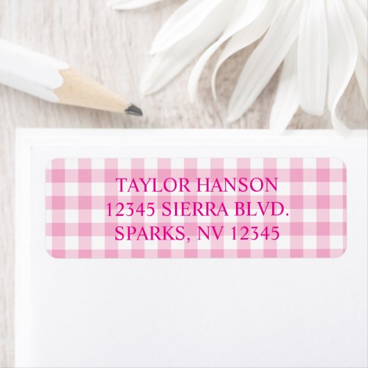Light Pink Gingham Plaid Etiket (Insitu)