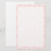 Light Pink Girly Damask Briefpapier (Voorkant / Achterkant)