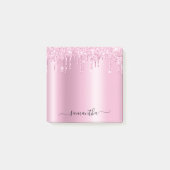 Light Pink Glitter Drips Shimmer Post-it® Notes (Voorkant)