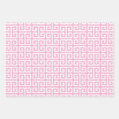 Light Pink Greek Key Inpakpapier Vel (Voorkant)