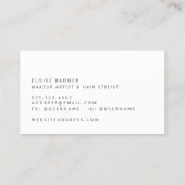 Light Pink Makeup and Hair Beauty Visitekaartje (Achterkant)