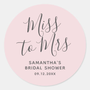 Light Pink Miss tegen Mrs Vrijgezellenfeest Ronde Sticker