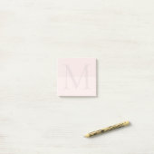 Light Pink Monogram Initial  Post-it® Notes (Op bureau)
