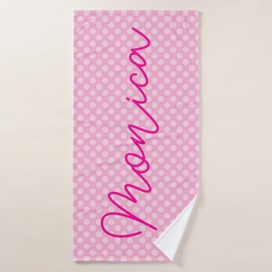 Light Pink Monotone Polka Dot Badhanddoek (Badhanddoek)