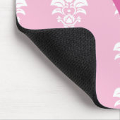 Light PInk Mousepad White Damask "v" Muismat (Hoek)