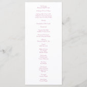 Light Pink Peony & Roos Floral Wedding Programs Menu (Achterkant)
