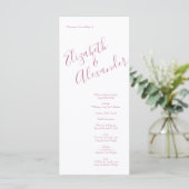 Light Pink Peony & Roos Floral Wedding Programs Menu (Staand voorkant)