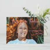 Light Pink Photo Afstuderen aangekondigd Kaart (Staand voorkant)