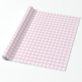 Light Pink Plaid Elegant 50th Birthday Gift Wrap Cadeaupapier (Uitgerold)