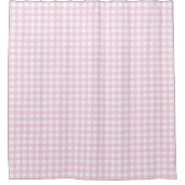 Light Pink Plaid Shower Curtain Soft Modern Style Douchegordijn (Voorkant)