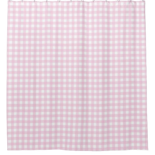 Light Pink Plaid Shower Curtain Soft Modern Style Douchegordijn (Voorkant)