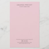 Light Pink Plain Attractive Stylish Business Briefpapier (Voorkant)