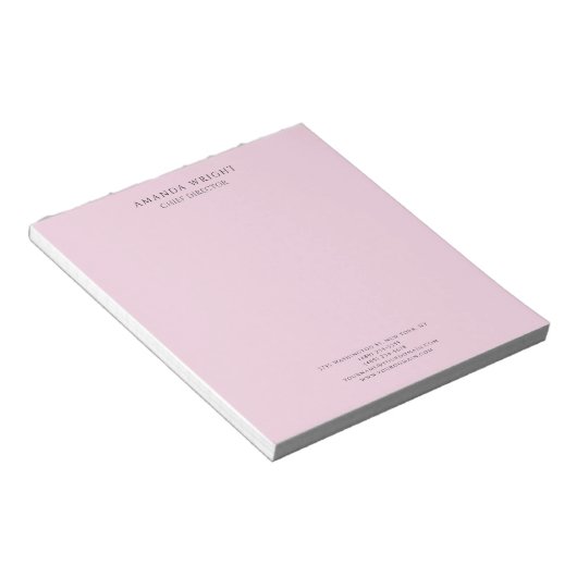 Light Pink Plain Attractive Stylish Business Notitieblok (Schuin)