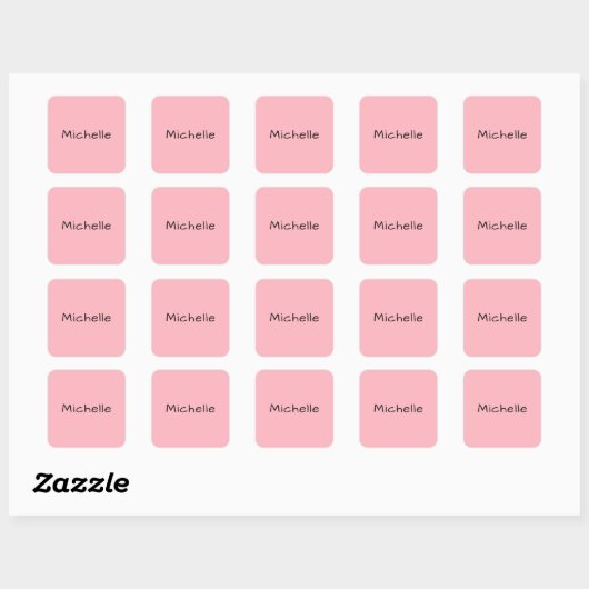 Light Pink Professional Unique Casual Handwriting Vierkante Sticker (Vel)