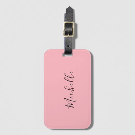 Light Pink Professional Unique Classic Handwriting Bagagelabel (Voorkant (verticaal))