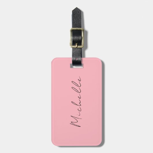 Light Pink Professional Unique Classic Handwriting Bagagelabel (Voorkant verticaal)