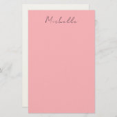 Light Pink Professional Unique Classic Handwriting Briefpapier (Voorkant / Achterkant)