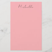 Light Pink Professional Unique Classic Handwriting Briefpapier (Voorkant)