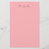 Light Pink Professional Unique Classic Handwriting Briefpapier (Voorkant)