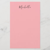 Light Pink Professional Unique Classic Handwriting Briefpapier (Voorkant)