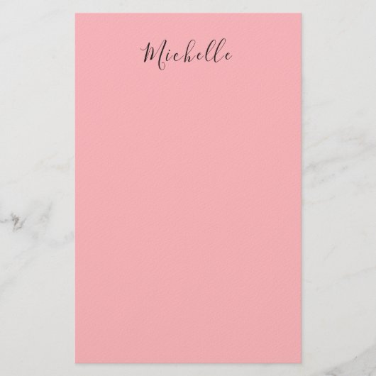 Light Pink Professional Unique Classic Handwriting Briefpapier (Voorkant)