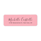 Light Pink Professional Unique Classic Handwriting Etiket (Voorkant)