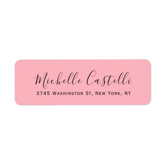 Light Pink Professional Unique Classic Handwriting Etiket (Voorkant)
